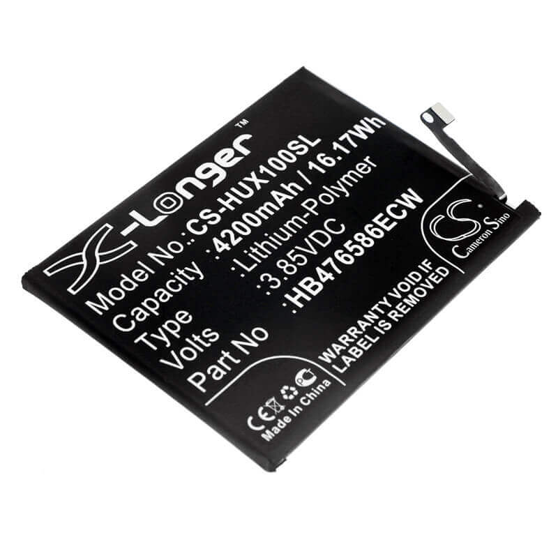 3.85V, Li-Polymer, 4200mAh, SmartPhone battery fits Huawei, Hb476586ecw, Honor X10, Honor X10 5g, 16.17Wh Mobile, SmartPhone Cameron Sino Technology Limited (Smartphone)