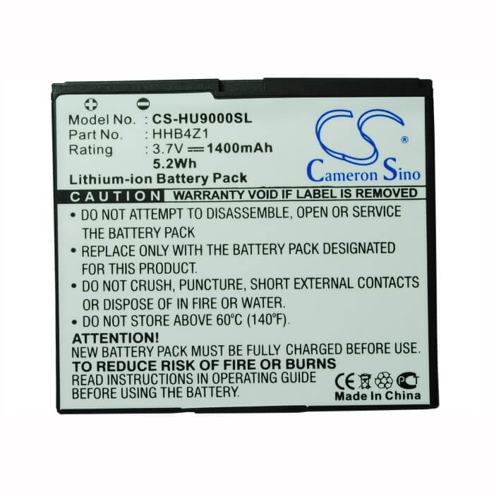 3.7V, Li-ion, 1400mAh, SmartPhone battery fits Huawei, Hhb4z1, Ascend X, Ideos U9000, 5.18Wh Mobile, SmartPhone Cameron Sino Technology Limited (Smartphone)