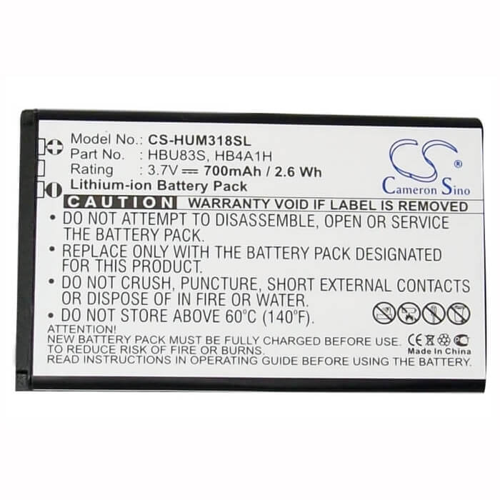 3.7V, Li-ion, 700mAh, SmartPhone battery fits Consumer Cellular, Plusfon, Huawei, At&t, Vodafone, Metropcs, Hb4a1h, Gophone U2800a, U2800a, 2.59Wh Mobile, SmartPhone Cameron Sino Technology Limited (Smartphone)
