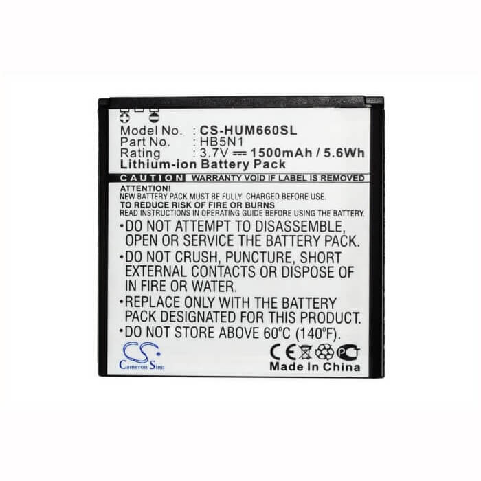 3.7V, Li-ion, 1500mAh, SmartPhone battery fits Cricket, Metropcs, Huawei, T-mobile, Bcc1023, Ascend Q, M660, 5.55Wh Mobile, SmartPhone Cameron Sino Technology Limited (Smartphone)