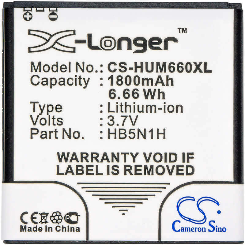 3.7V, Li-ion, 1800mAh, SmartPhone battery fits Cricket, Metropcs, Huawei, T-mobile, Bcc1023, Ascend Q, M660, 6.66Wh Mobile, SmartPhone Cameron Sino Technology Limited (Smartphone)