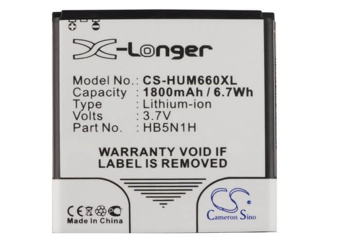 3.7V, Li-ion, 1800mAh, SmartPhone battery fits Cricket, Metropcs, Huawei, T-mobile, Bcc1023, Ascend Q, M660, 6.66Wh Mobile, SmartPhone Cameron Sino Technology Limited (Smartphone)