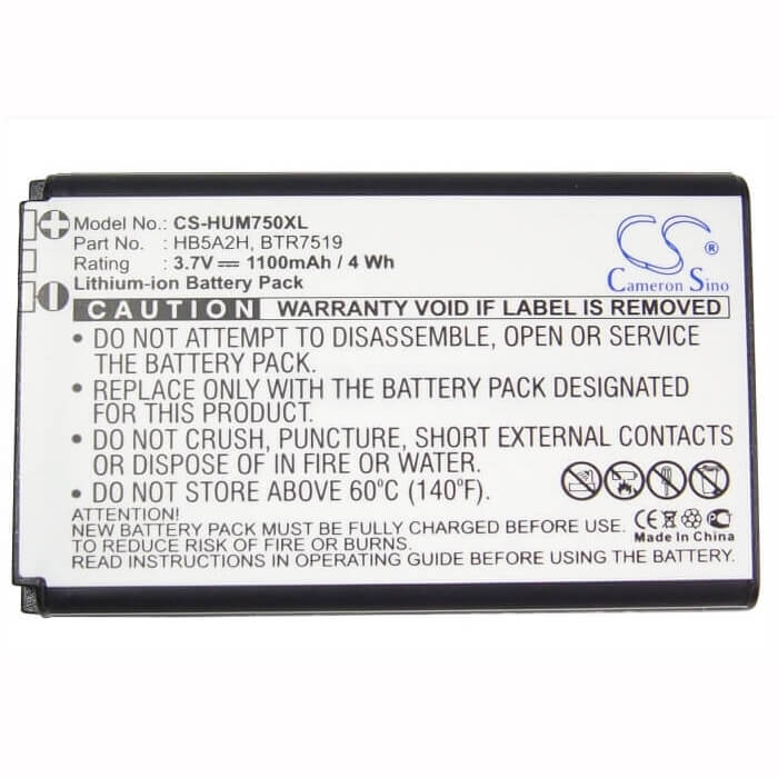 3.7V, Li-ion, 1100mAh, SmartPhone battery fits Cricket, Metropcs, Huawei, Btr7519, Crosswave, Crosswave Wifi Broadband Route, 4.07Wh Mobile, SmartPhone Cameron Sino Technology Limited (Smartphone)