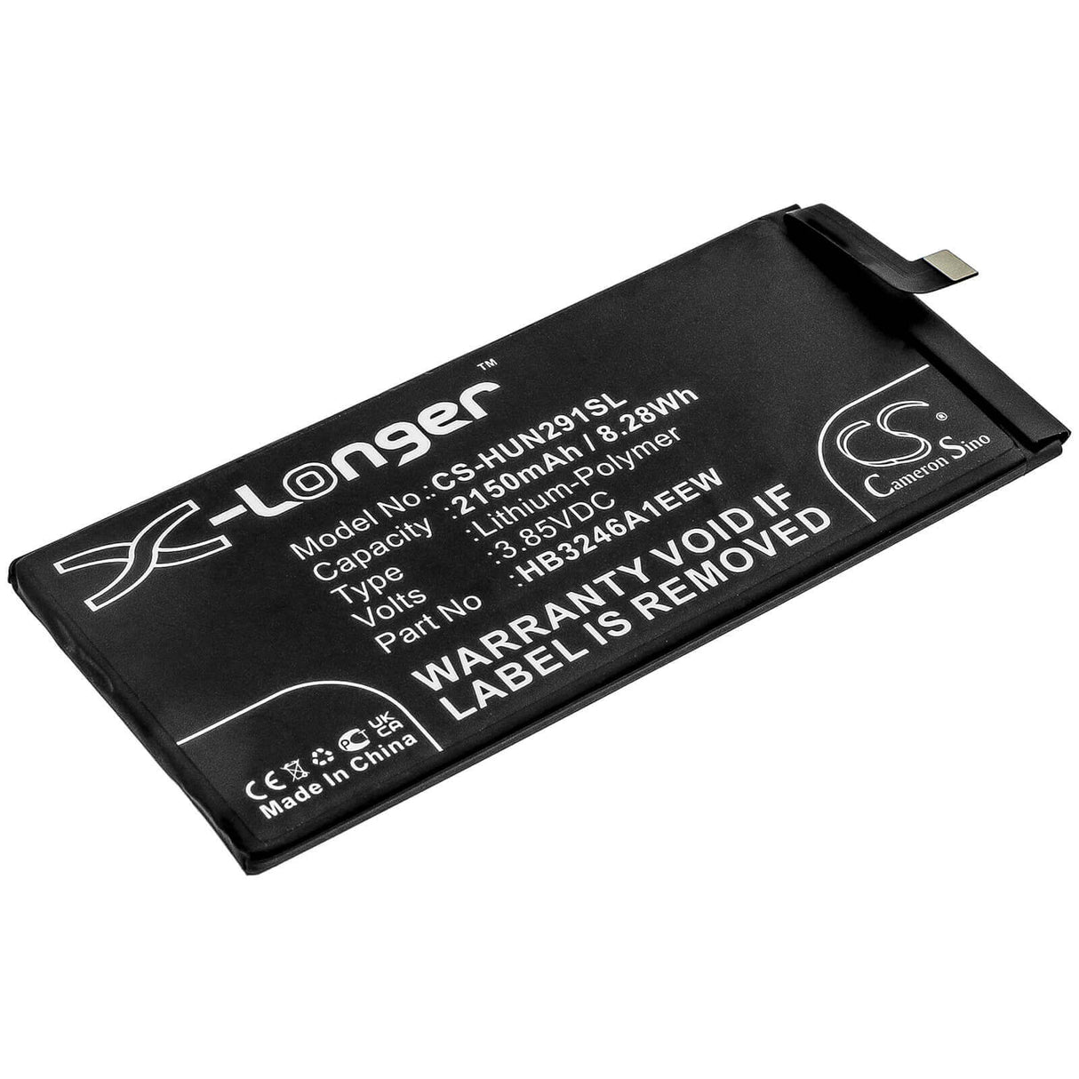 3.85V, Li-Polymer, 2150mAh, SmartPhone battery fits Huawei, Hb3246a1eew, Mate Xs, Tah-an00m, 8.28Wh Mobile, SmartPhone Cameron Sino Technology Limited (Smartphone)