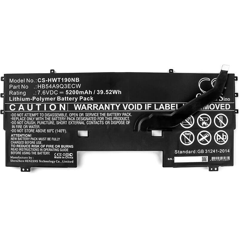 Batterie pour Huawei, Matebook X, Wt-w09, Wt-w19 7.6v, 5200mah - 39.52wh Notebook, Laptop Cameron Sino Technology Limited (Suspendu)