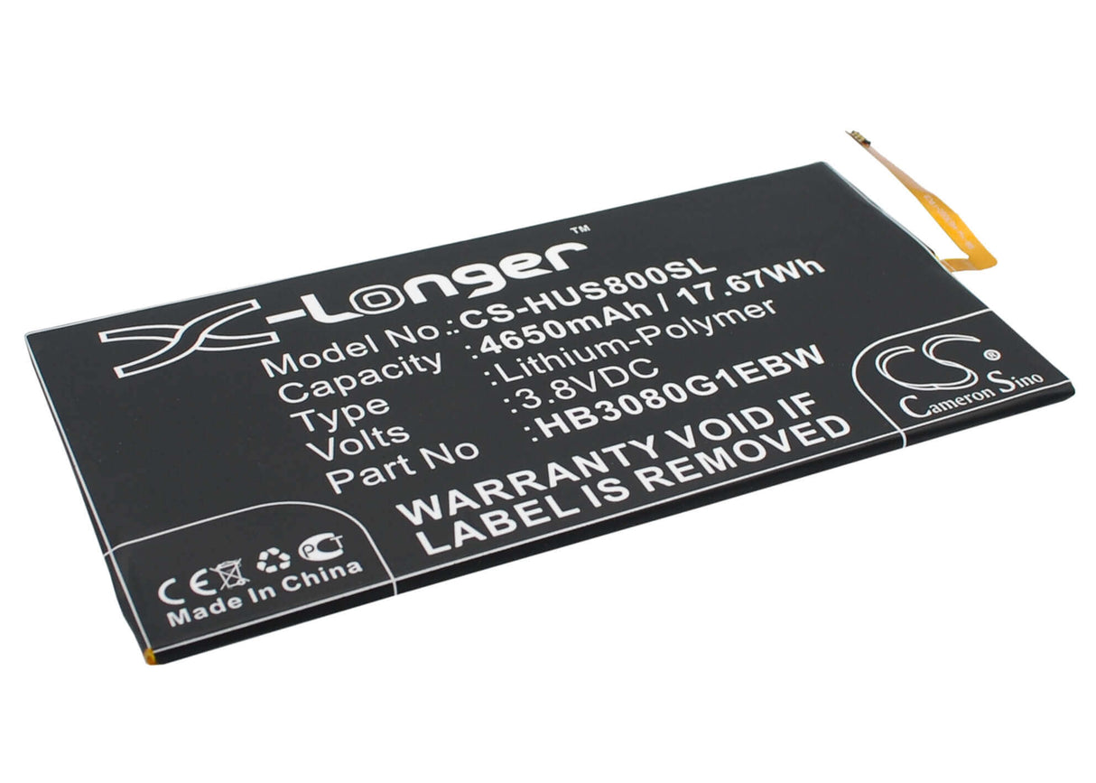 3.8V, Li-Polymer, 4650mAh, Tablet battery fits Huawei, Hb3080g1ebc, Ee Eagle, Ee Eagle 4g Lte, 17.67Wh Tablet Cameron Sino Technology Limited