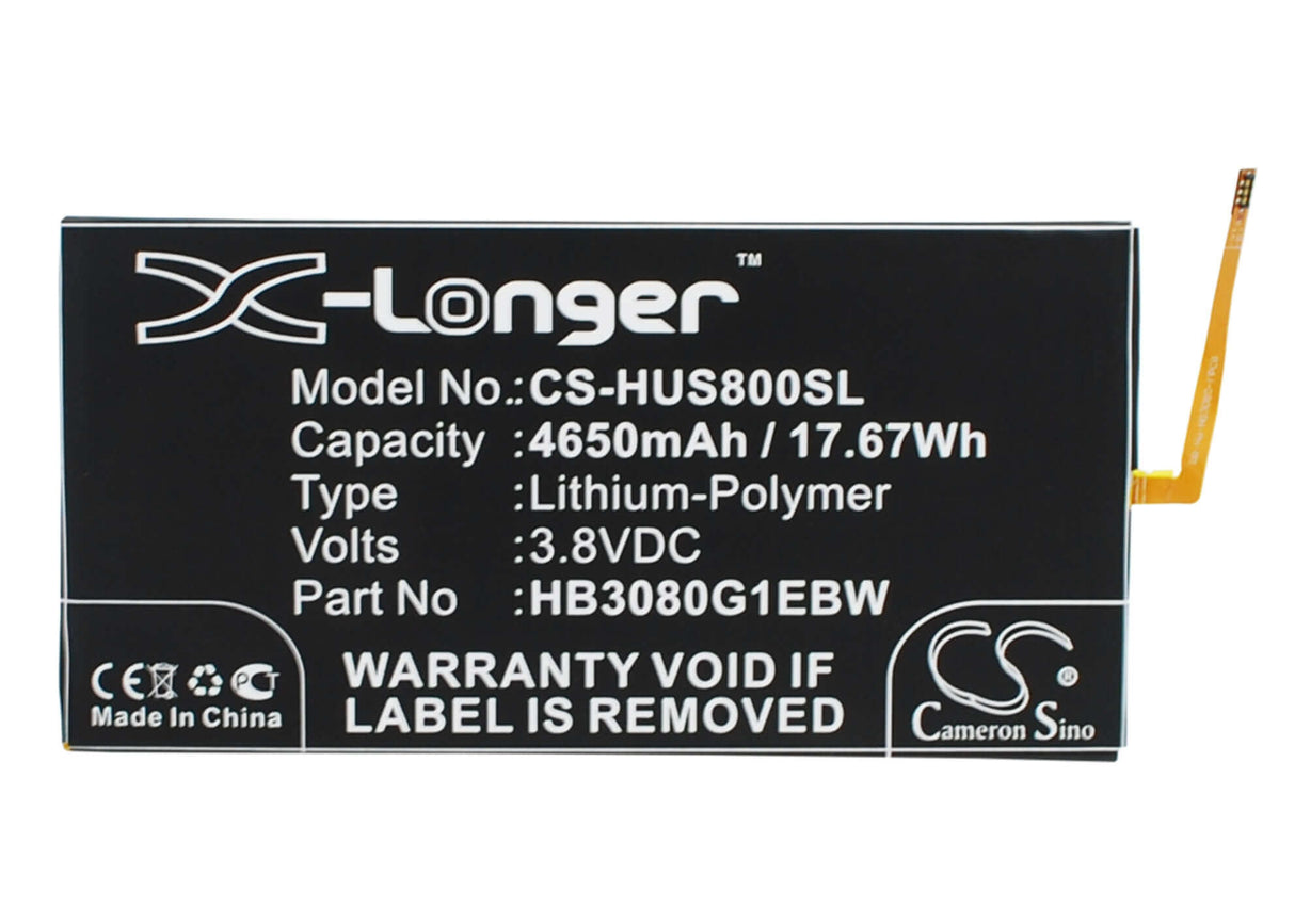 3.8V, Li-Polymer, 4650mAh, Tablet battery fits Huawei, Hb3080g1ebc, Ee Eagle, Ee Eagle 4g Lte, 17.67Wh Tablet Cameron Sino Technology Limited