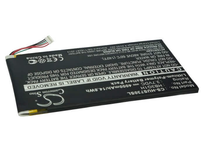 3.7V, Li-Polymer, 4000mAh, Tablet battery fits T-mobile, Huawei, Hb3g1h, Baggio2-u02a, Mediapad, 14.80Wh Tablet Cameron Sino Technology Limited