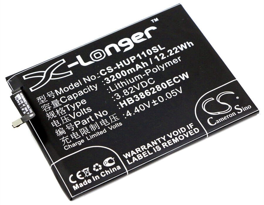 3.82V, Li-Polymer, 3200mAh, SmartPhone battery fits Huawei, Hb386280ebc, Honor 9, Honor 9 Premium Edition, 12.22Wh Mobile, SmartPhone Cameron Sino Technology Limited (Smartphone)