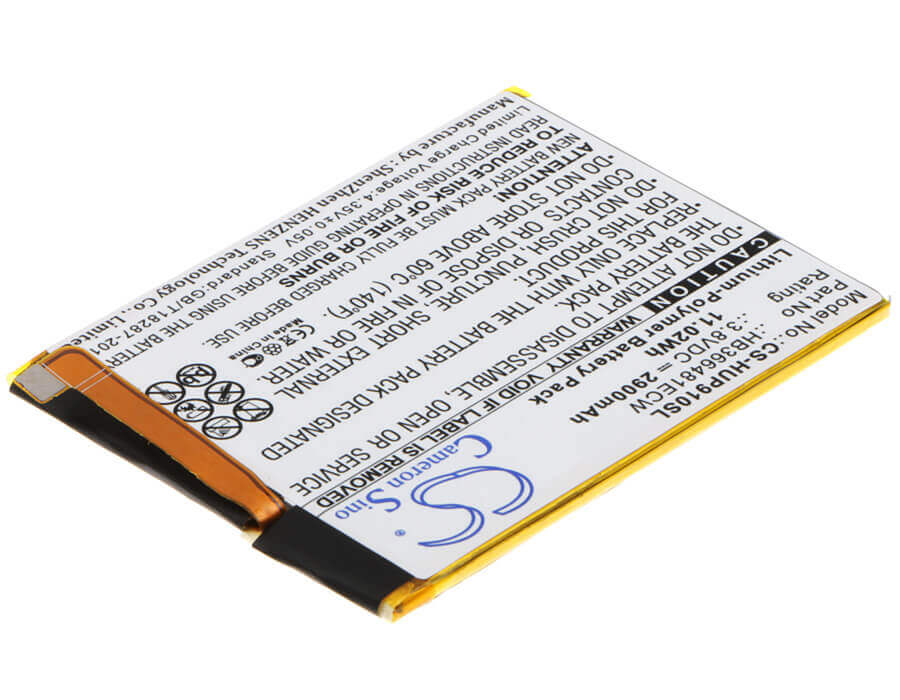 3.8V, Li-Polymer, 2900mAh, SmartPhone battery fits Huawei, Hb366481ecw, 6 2018 Dual Sim, 6 2018 Dual Sim Lte, 11.02Wh Mobile, SmartPhone Cameron Sino Technology Limited (Smartphone)