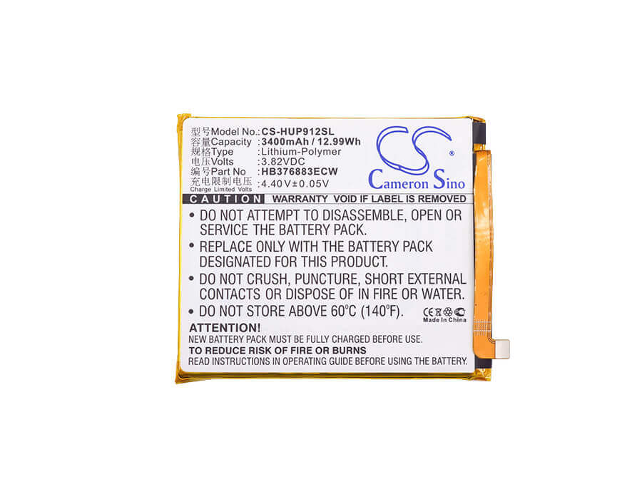 3.82V, Li-Polymer, 3400mAh, SmartPhone battery fits Huawei, Hb376783ecw, Ascend P9 Plus, P9 Plus, 12.99Wh Mobile, SmartPhone Cameron Sino Technology Limited (Smartphone)