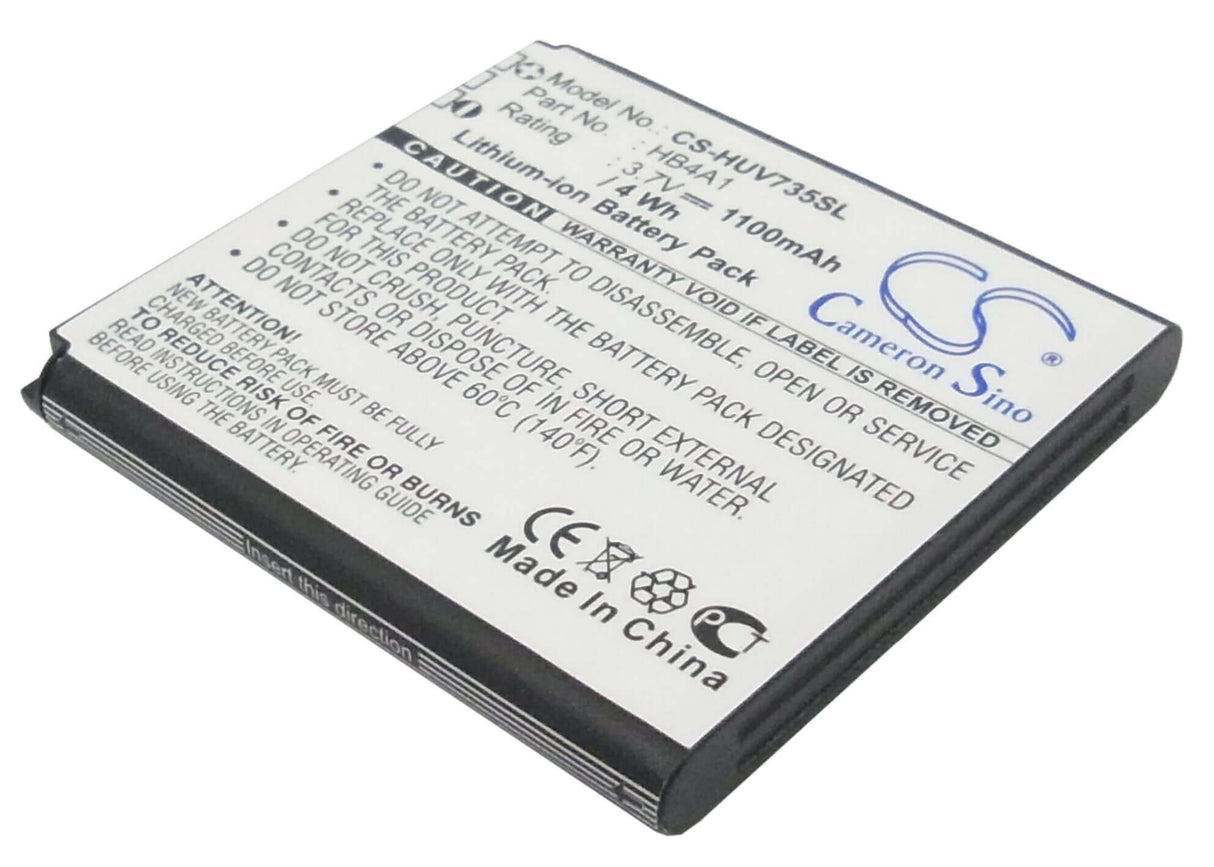 3.7V, Li-ion, 1100mAh, SmartPhone battery fits Huawei, Hb4a1, U6100, V735, 4.07Wh Mobile, SmartPhone Cameron Sino Technology Limited (Smartphone)