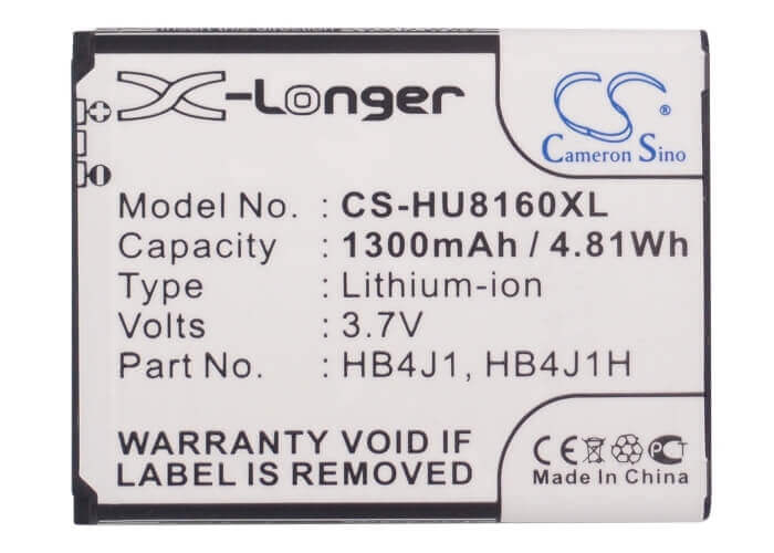 3.7V, Li-ion, 1300mAh, SmartPhone battery fits Sfr, Mtc, Vodafone, Orange, Huawei, Metropcs, T-mobile, Hb4j1, Ascend Y100, C8500, 4.81Wh Mobile, SmartPhone Cameron Sino Technology Limited (Smartphone)