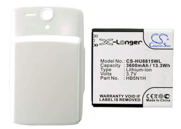 Batterie pour Huawei U8815, Coque arrière blanche Ascend U8815 3.7v, 3600mah - 13.32wh Batteries pour l'électronique Cameron Sino Technology Limited (Suspendu)