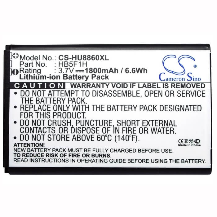 3.7V, Li-ion, 1800mAh, SmartPhone battery fits Huawei, Hb5f1h, Honor, M886, 6.66Wh Mobile, SmartPhone Cameron Sino Technology Limited (Smartphone)