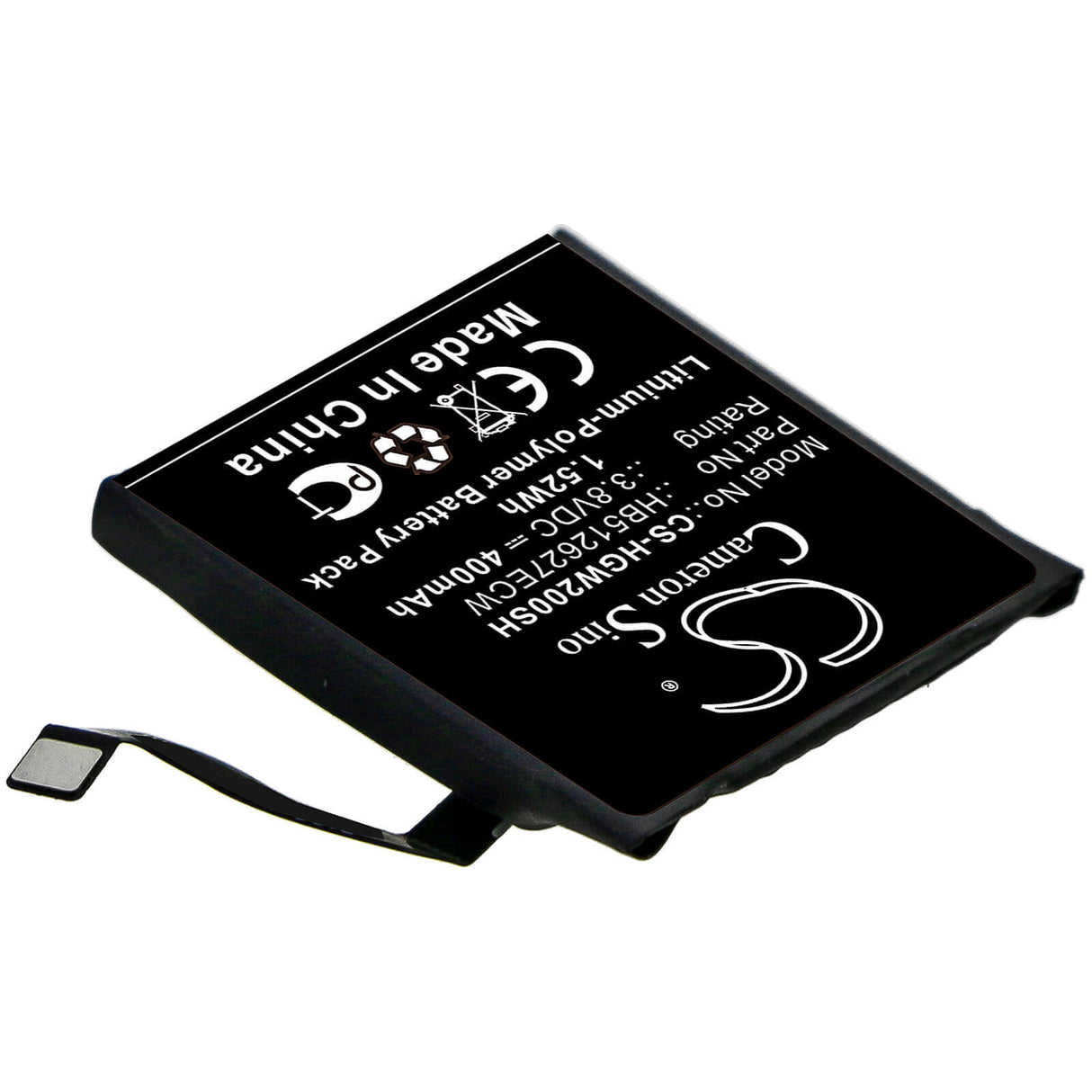 3.8V, Li-Polymer, 400mAh, Smartwatch battery fits Huawei, Hb512627ecw, Watch 2 4g, Watch 2 Pro 4g, 1.52Wh Smartwatch Cameron Sino Technology Limited