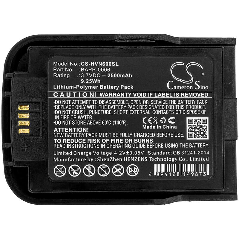 3.8V, Li-Polymer, 2500mAh, Equipment battery fits Humanware, Bapp-0006, New Stream, 9.5Wh Equipment, Survey, Test Cameron Sino Technology Limited