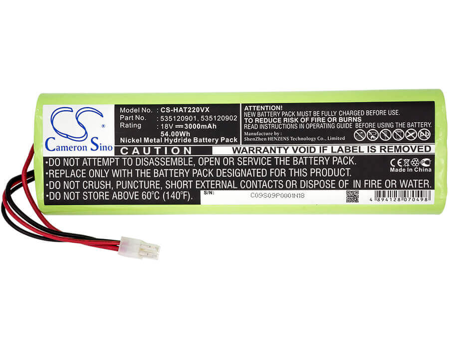 18.0V, Ni-MH, 3000mAh, Lawn Mowers battery fits Gardena, Husqvarna, 112862101, Robotic R160 2013, Robotic R160 2014, 54.00Wh Lawn Mowers Cameron Sino Technology Limited