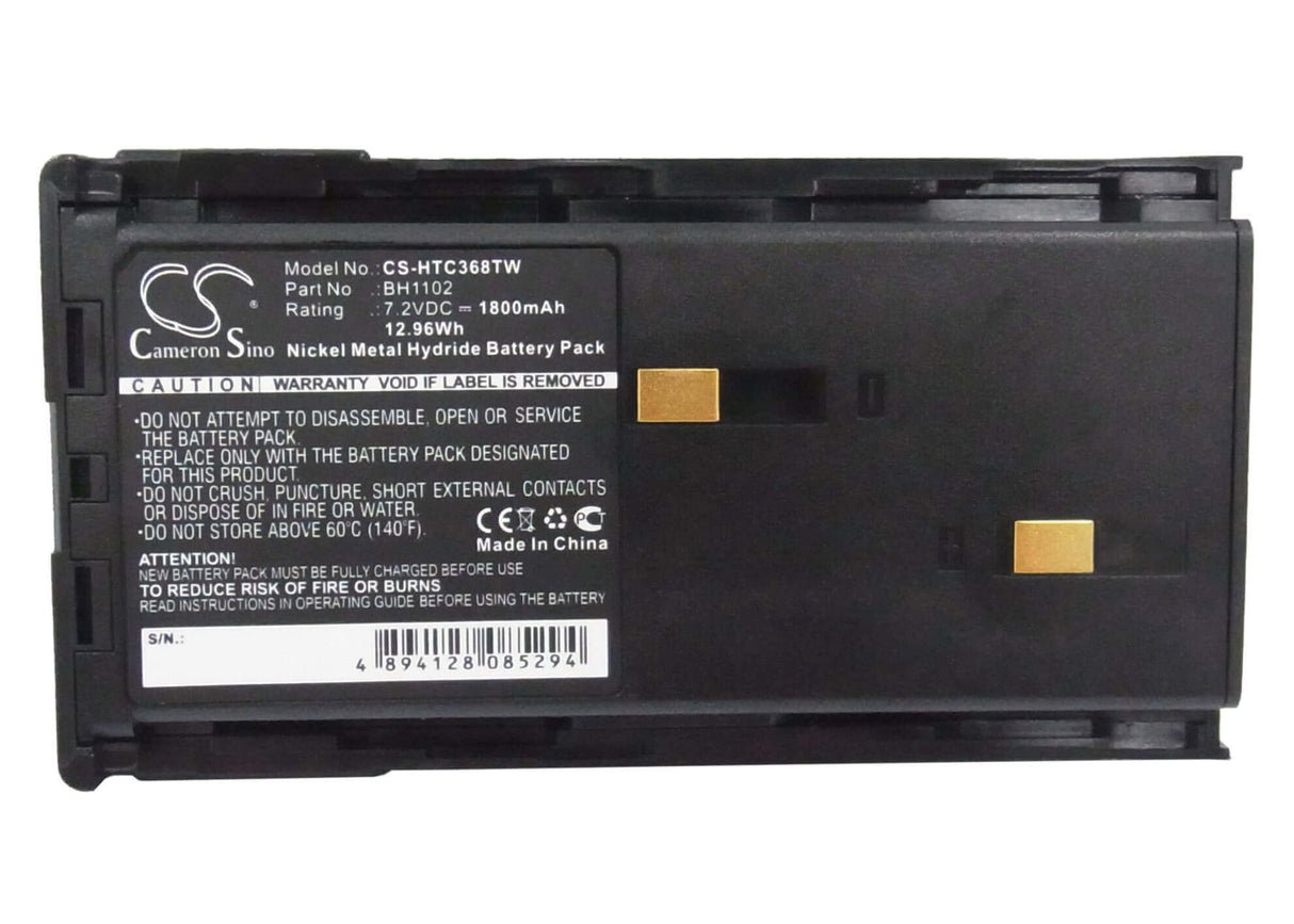 7.2V, Ni-MH, 1800mAh, Two-Way Radio battery fits Hyt, Bh1102, Tc-268s, Tc-368, 12.96Wh Two-Way Radio Cameron Sino Technology Limited