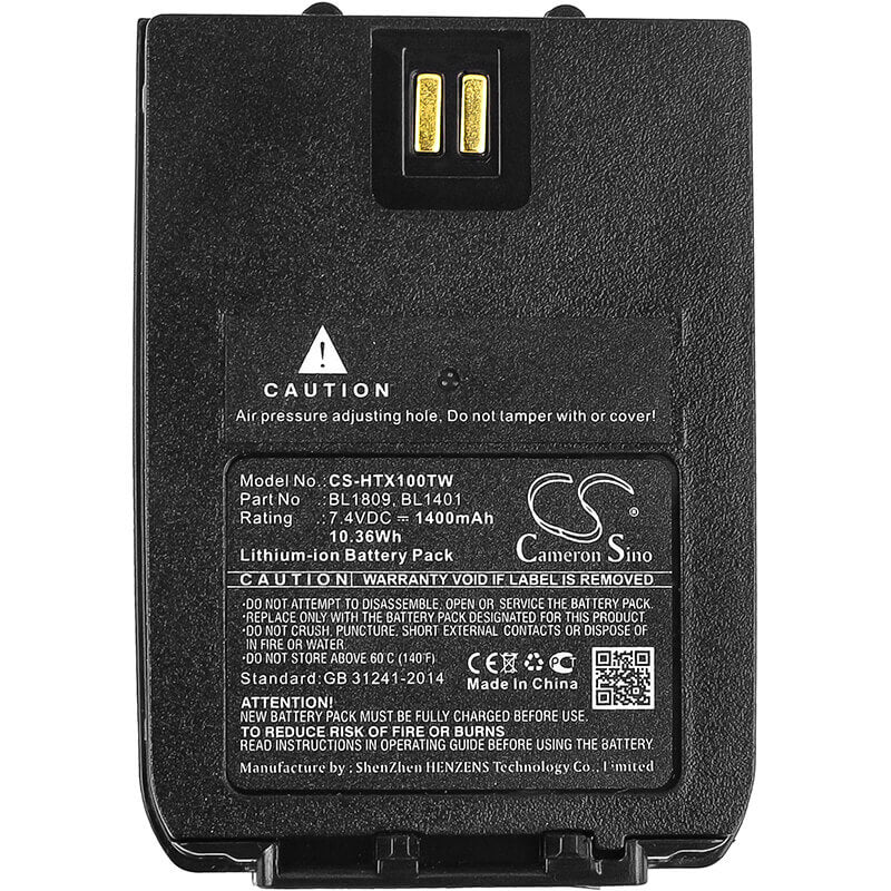 7.4V, Li-ion, 1400mAh, Two-Way Radio battery fits Hyt, Hytera, Bl1401, X1e, X1p, 10.36Wh Two-Way Radio Cameron Sino Technology Limited
