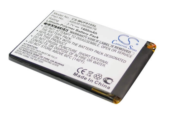 3.7V, Li-Polymer, 1400mAh, SmartPhone battery fits I-mate, 893810606679, 810-f, 5.18Wh Mobile, SmartPhone Cameron Sino Technology Limited (Suspended)