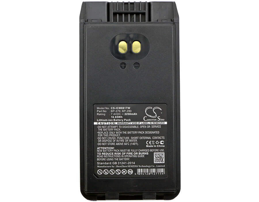 Two-Way Radio Battery For Bearcom & Icom F1000, F1000d, F1000s 7.4v, 2250mah - 16.65wh Two-Way Radio Cameron Sino Technology Limited