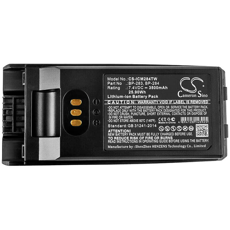 7.4V, Li-ion, 3500mAh, Two-Way Radio battery fits Icom, Bp-283, Ic-f3400, Ic-f3400d, 25.9Wh Two-Way Radio Cameron Sino Technology Limited