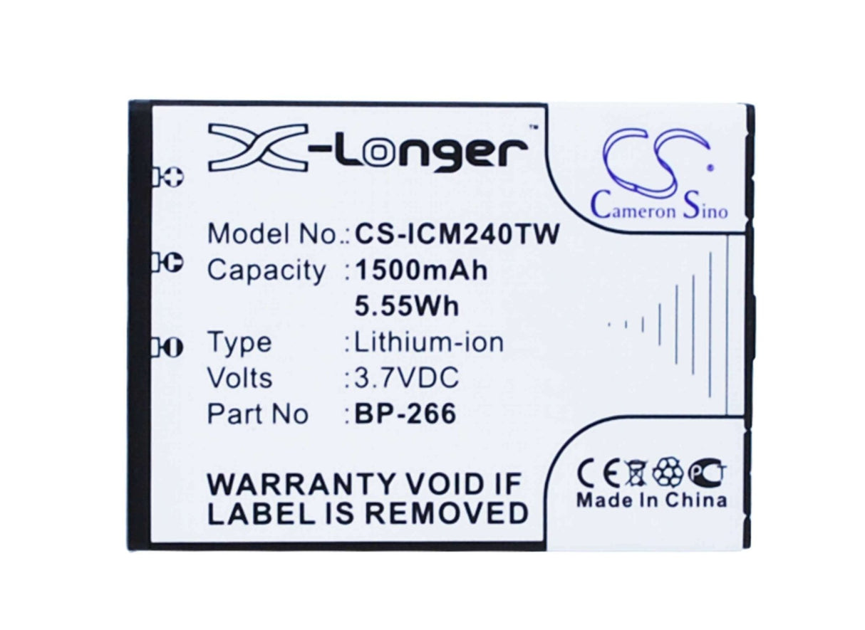 3.7V, Li-ion, 1500mAh, Two-Way Radio battery fits Icom, Polmar, Bp-266, Ic-m23, Ic-m24, 5.55Wh Two-Way Radio Cameron Sino Technology Limited