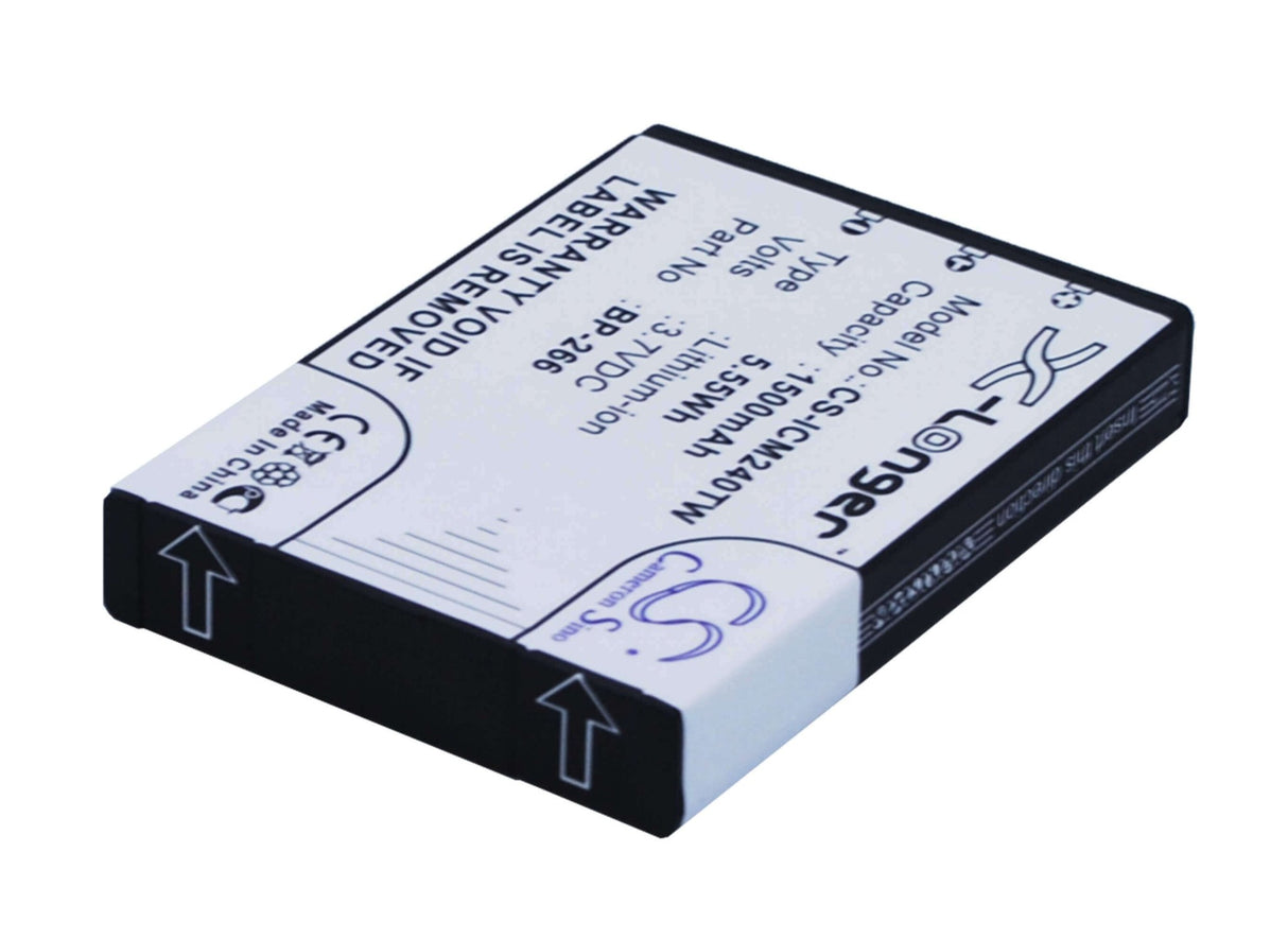 3.7V, Li-ion, 1500mAh, Two-Way Radio battery fits Icom, Polmar, Bp-266, Ic-m23, Ic-m24, 5.55Wh Two-Way Radio Cameron Sino Technology Limited