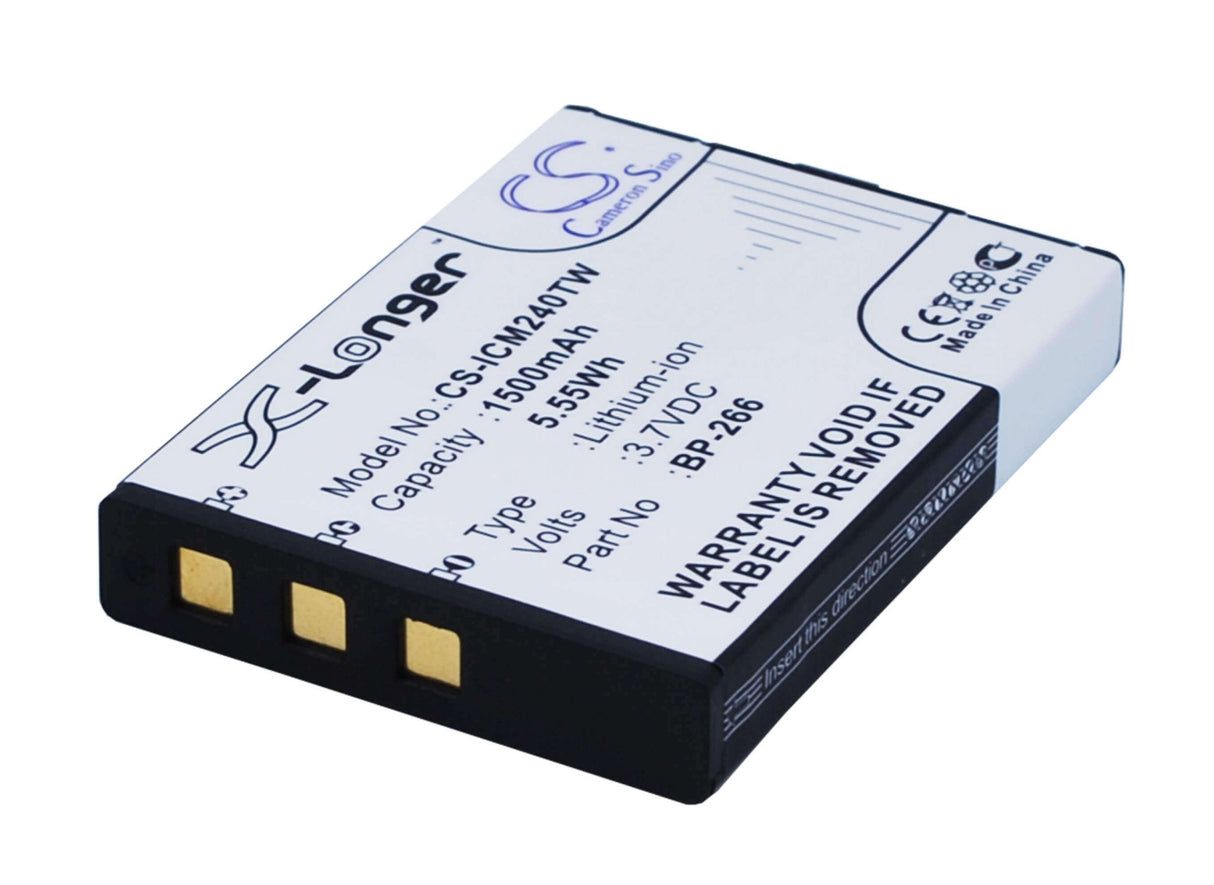 3.7V, Li-ion, 1500mAh, Two-Way Radio battery fits Icom, Polmar, Bp-266, Ic-m23, Ic-m24, 5.55Wh Two-Way Radio Cameron Sino Technology Limited