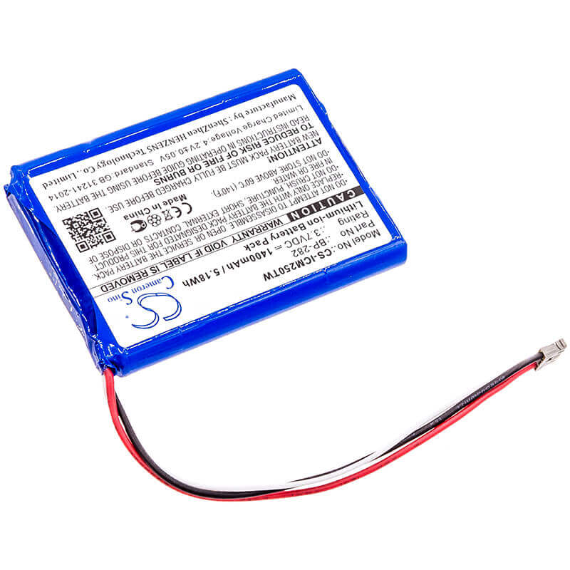 3.7V, Li-ion, 1400mAh, Two-Way Radio battery fits Icom, Bp-282, Ic-m25, 5.18Wh Two-Way Radio Cameron Sino Technology Limited