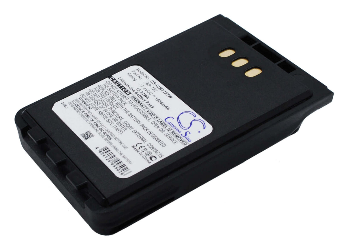 7.4V, Li-ion, 1800mAh, Two-Way Radio battery fits Icom, Bp-722, Id-31a, Id-31e, 13.32Wh Two-Way Radio Cameron Sino Technology Limited