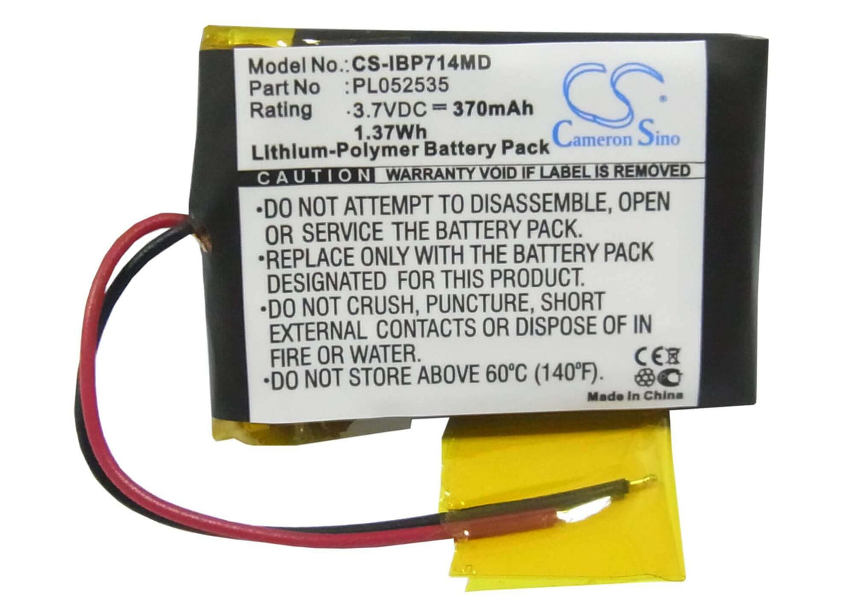 3.7V, Li-Polymer, 370mAh, Medical battery fits Ihealth, Pl052535, Bp5 E5e45a, Bp7 141df1, 1.37Wh Medical Cameron Sino Technology Limited (Medical)