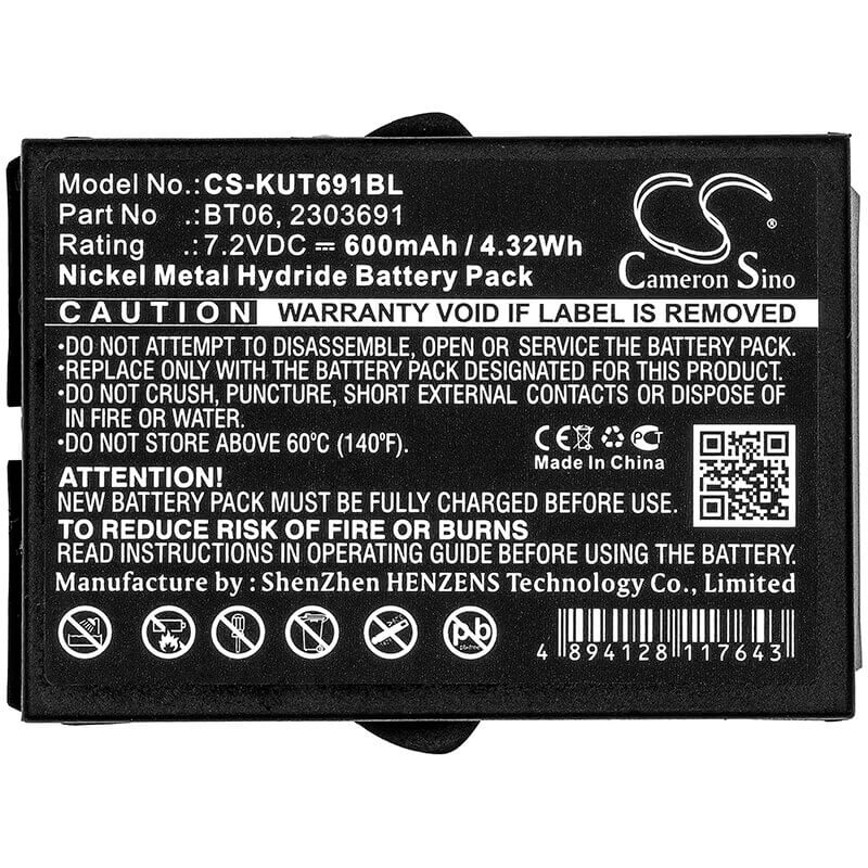 Crane Remote Battery For Ikusi, 2303691, Tm60, Tm61, Tm62, Tm62 Transmitters 7.2v, 600mah - 4.32wh Crane Remote Control Cameron Sino Technology Limited