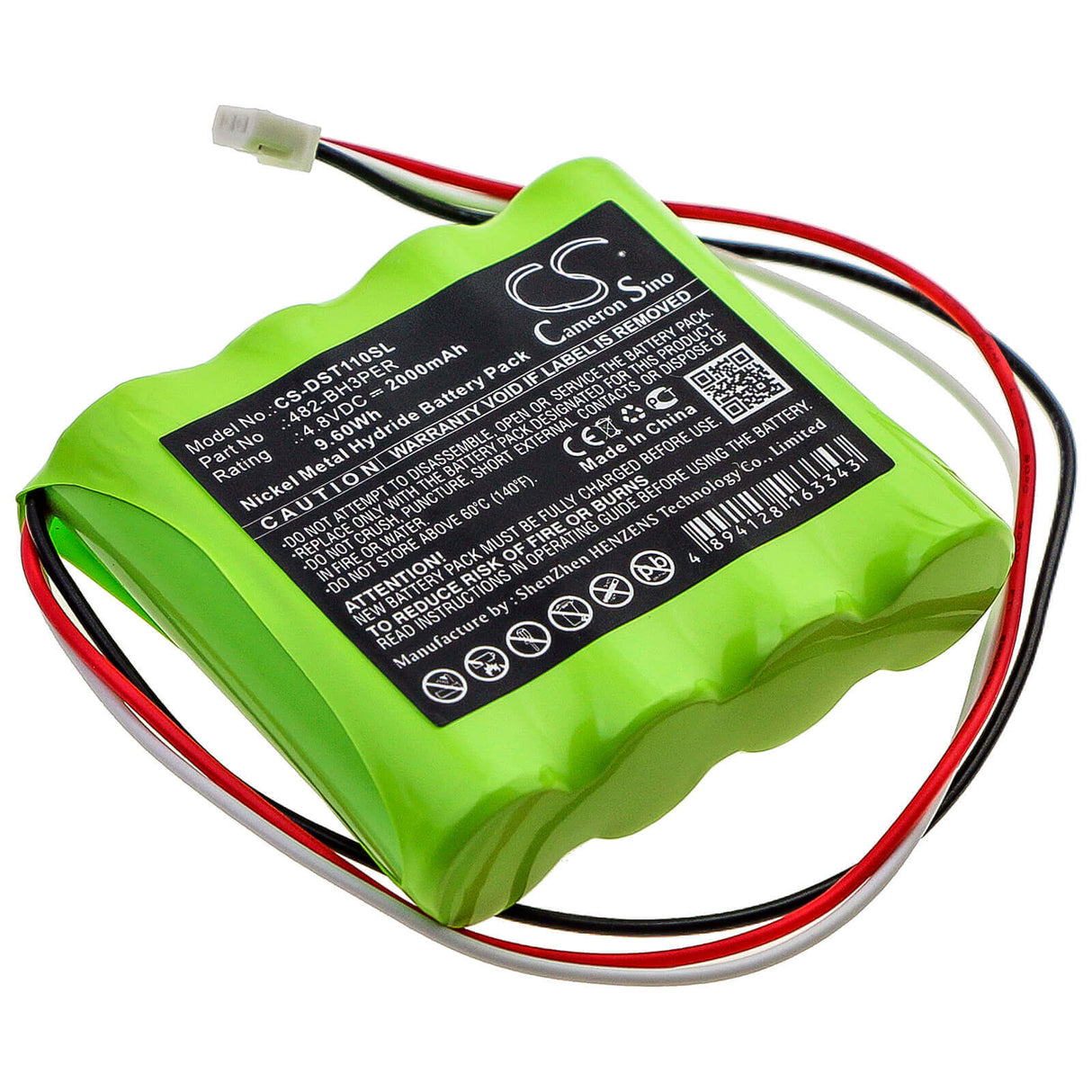 4.8V, Ni-MH, 2000mAh, Batterie d'équipement compatible avec Imada, 482-bh3per, DST-11 Jauge de force numérique, 9.6Wh Équipement, Enquête, Test Cameron Sino Technology Limited
