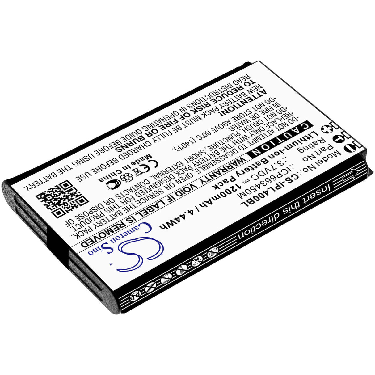 Batterie de scanner de codes-barres pour Infinite Peripherals, Linea Pro 4 3.7v, 1200mah - 4.44wh Scanner de codes-barres Cameron Sino Technology Limited