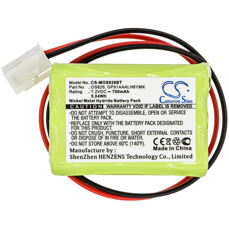 Ni-MH, Alarm Battery For Infinite, Prime Wes Siren, Marmitek, Proguard Os826 Siren 7.2v, 700mah - 5.04wh Alarm System Cameron Sino Technology Limited