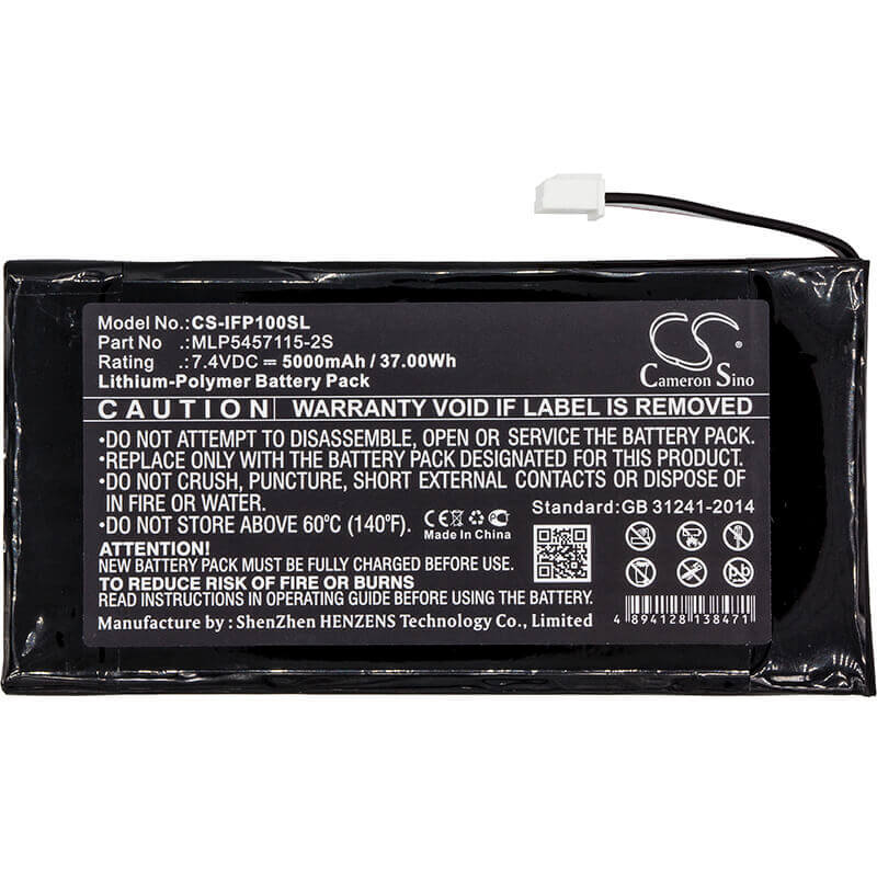 7.4V, Li-Polymer, 5000mAh, Batterie de haut-parleur compatible avec Infinity, One Premium, 37.00Wh Haut-parleur Cameron Sino Technology Limited