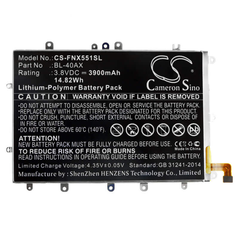 3,8V, Li-Polymer, 3900mAh, batterie de smartphone adaptée à Infinix, Bl-40ax, Hot Note, X551, 14,82Wh Mobile, SmartPhone Cameron Sino Technology Limited (Smartphone)