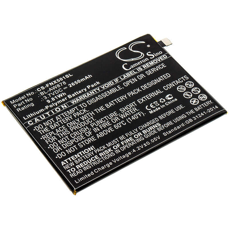 3.7V, Li-Polymer, 2650mAh, SmartPhone battery fits Infinix, Bl-aw878, Infinix Smart, X5010, 9.81Wh Mobile, SmartPhone Cameron Sino Technology Limited (Smartphone)