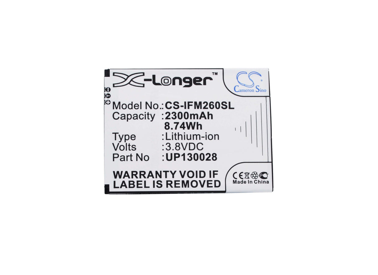 3.8V, Li-ion, 2300mAh, SmartPhone battery fits Infocus, Up130028, In260, In310, 8.74Wh Mobile, SmartPhone Cameron Sino Technology Limited (Suspended)