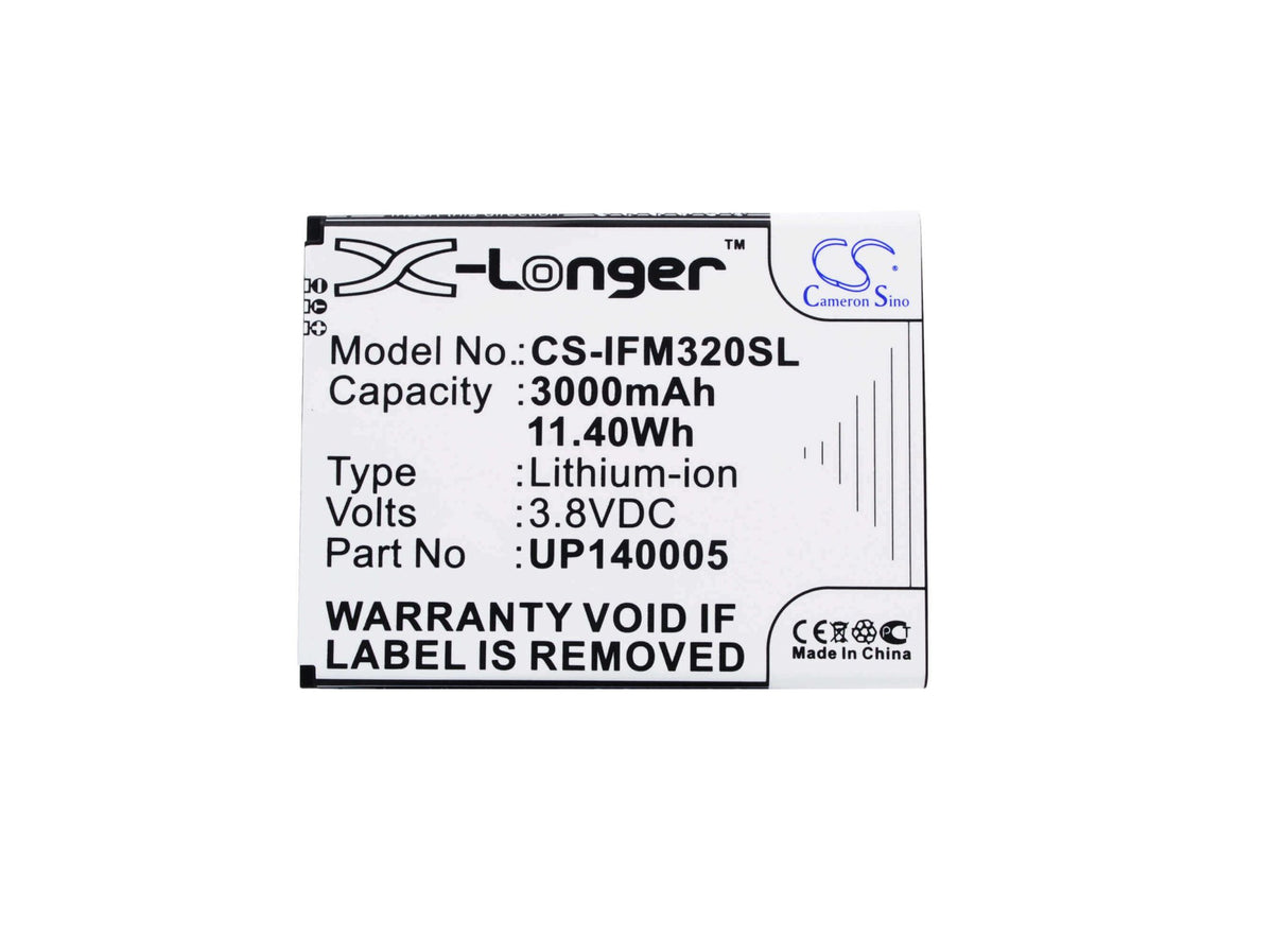 3.8V, Li-Polymer, 3000mAh, SmartPhone battery fits Infocus, Bat-07, M320, M320m, 11.4Wh Mobile, SmartPhone Cameron Sino Technology Limited (Suspended)