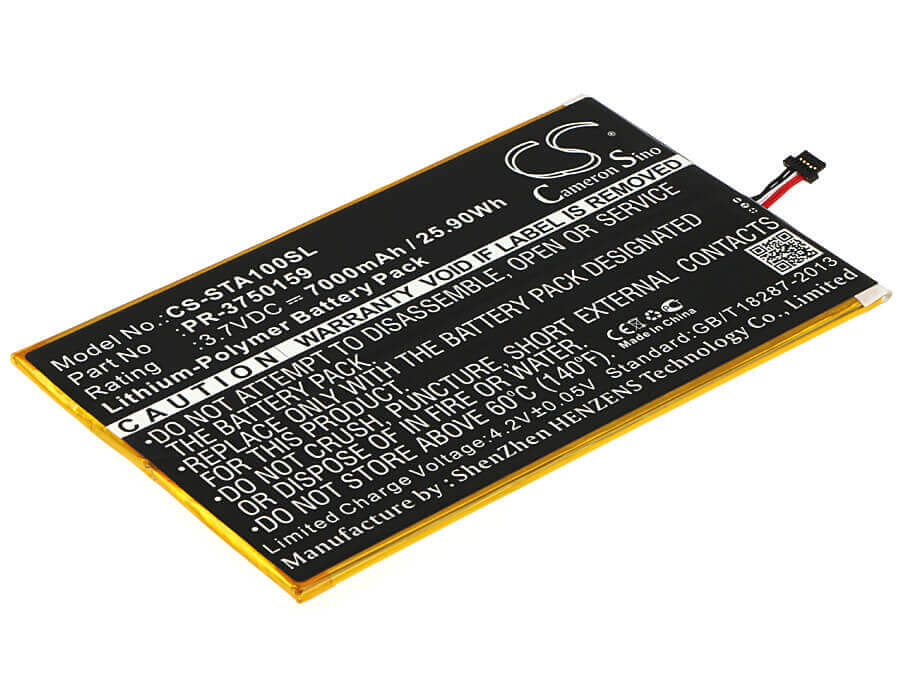 3.7V, Li-Polymer, 7000mAh, Tablet battery fits Insignia, Pr-3750159, Flex 10.1 Ns-15at10, 25.90Wh Tablet Cameron Sino Technology Limited