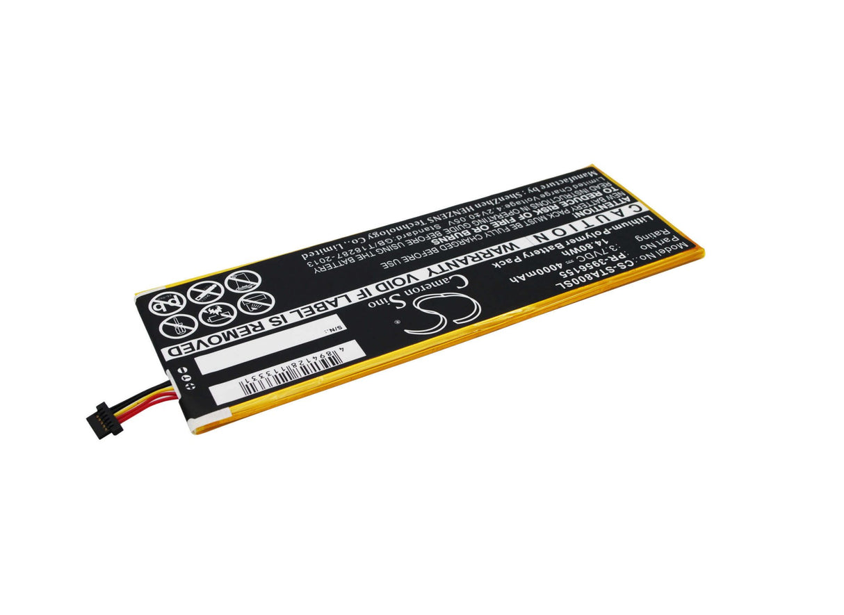 3.7V, Li-Polymer, 4000mAh, Tablet battery fits Insignia, Pr-3956155, Flex 8", Ns-15at08, 14.80Wh Tablet Cameron Sino Technology Limited
