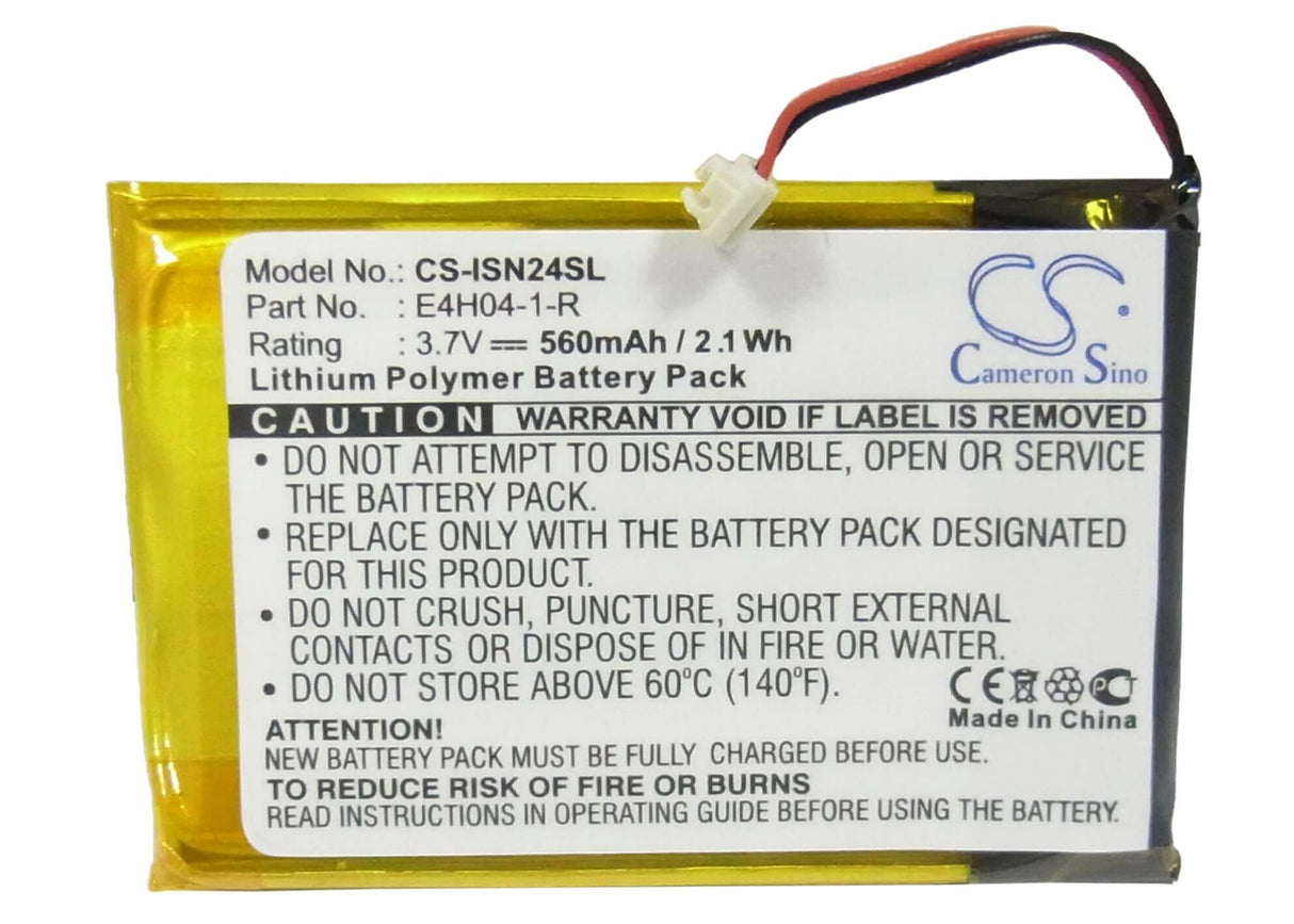 3.7V, Li-Polymer, 560mAh, Media Player battery fits Insignia, E4h04-1-r, Ns-4v24, Ns-8v24, 2.07Wh Media Player Cameron Sino Technology Limited