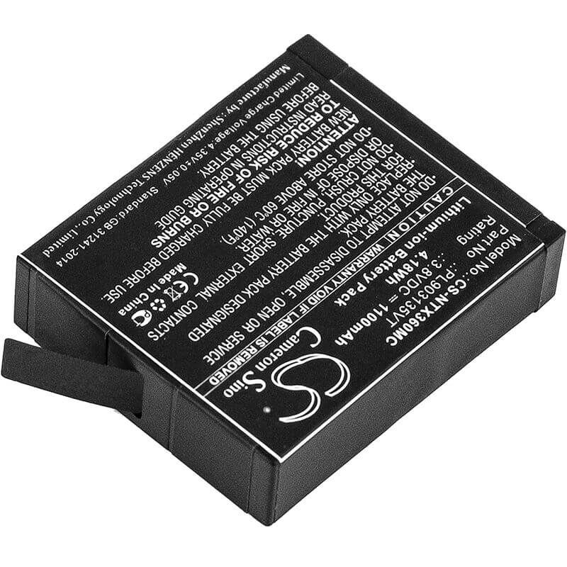 3.8V, Li-ion, 1100mAh, Camera battery fits Insta360, Pl903135vt, One X, 4.18Wh Camera Cameron Sino Technology Limited (Camera)