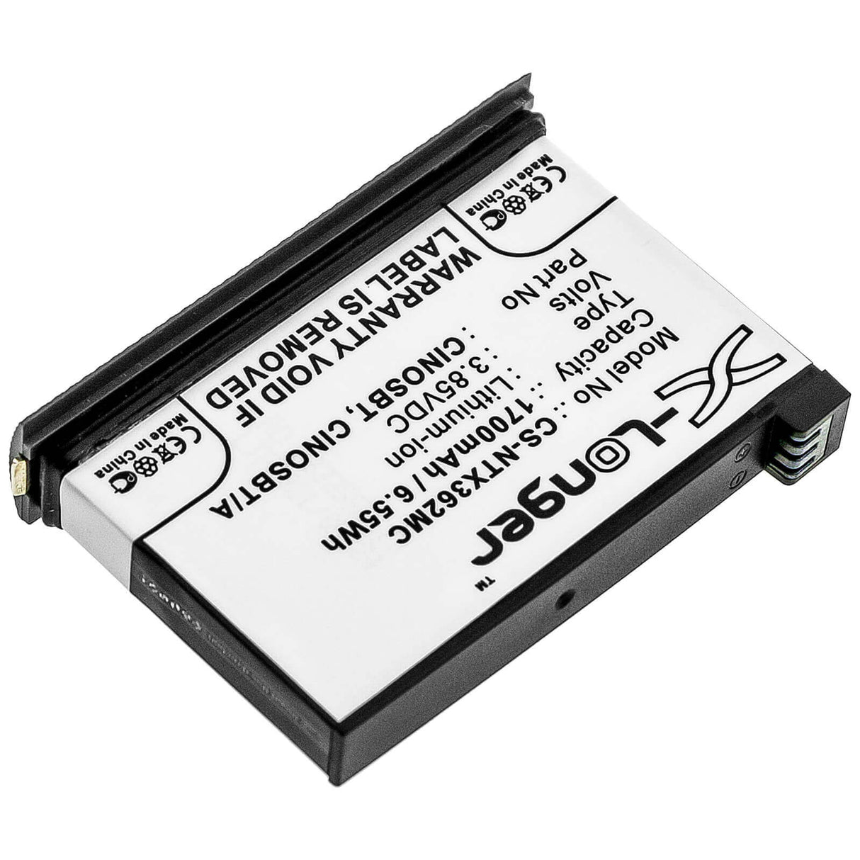 3.85V, Li-ion, 1700mAh, Camera battery fits Insta360, Cinosbt, One X2, 6.545Wh Camera Cameron Sino Technology Limited (Camera)