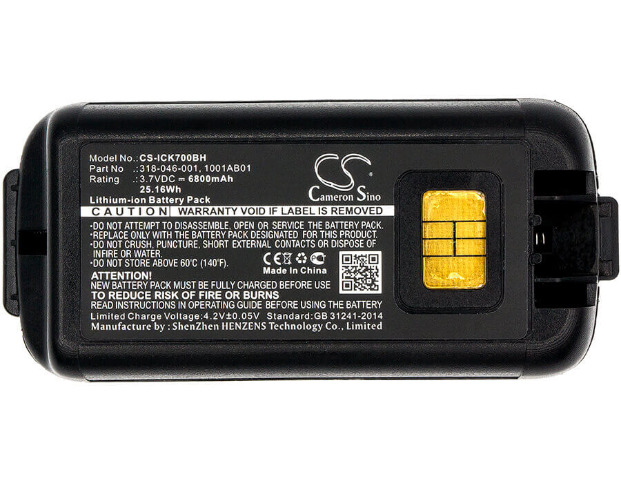 Batterie de scanner de code-barres pour Intermec Ck70, Ck71 3,7v, 6800mah - 25,16wh Scanner de code-barres Cameron Sino Technology Limited