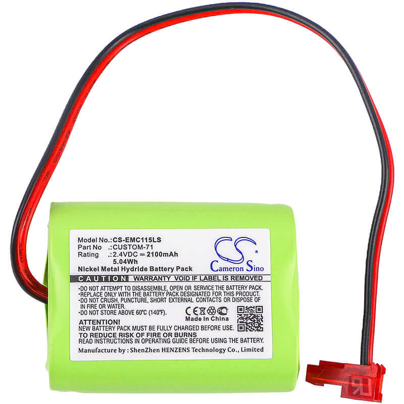 2.4V, Ni-MH, 2100mAh, batterie d'éclairage de secours compatible avec Interstate, Powercell, Lithonia, Nic1158, 5.04Wh Éclairage de secours Cameron Sino Technology Limited