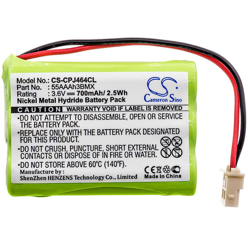 Battery For Iq-nimh-001 Optex Ivision Wireless Two-way Intercom System 3.6v, 700mah - 2.52wh BabyPhone Cameron Sino Technology Limited